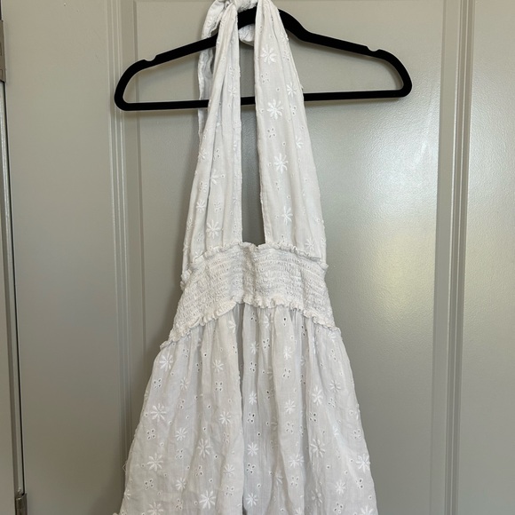 aerie Dresses & Skirts - Aerie White Smocked Halter Dress